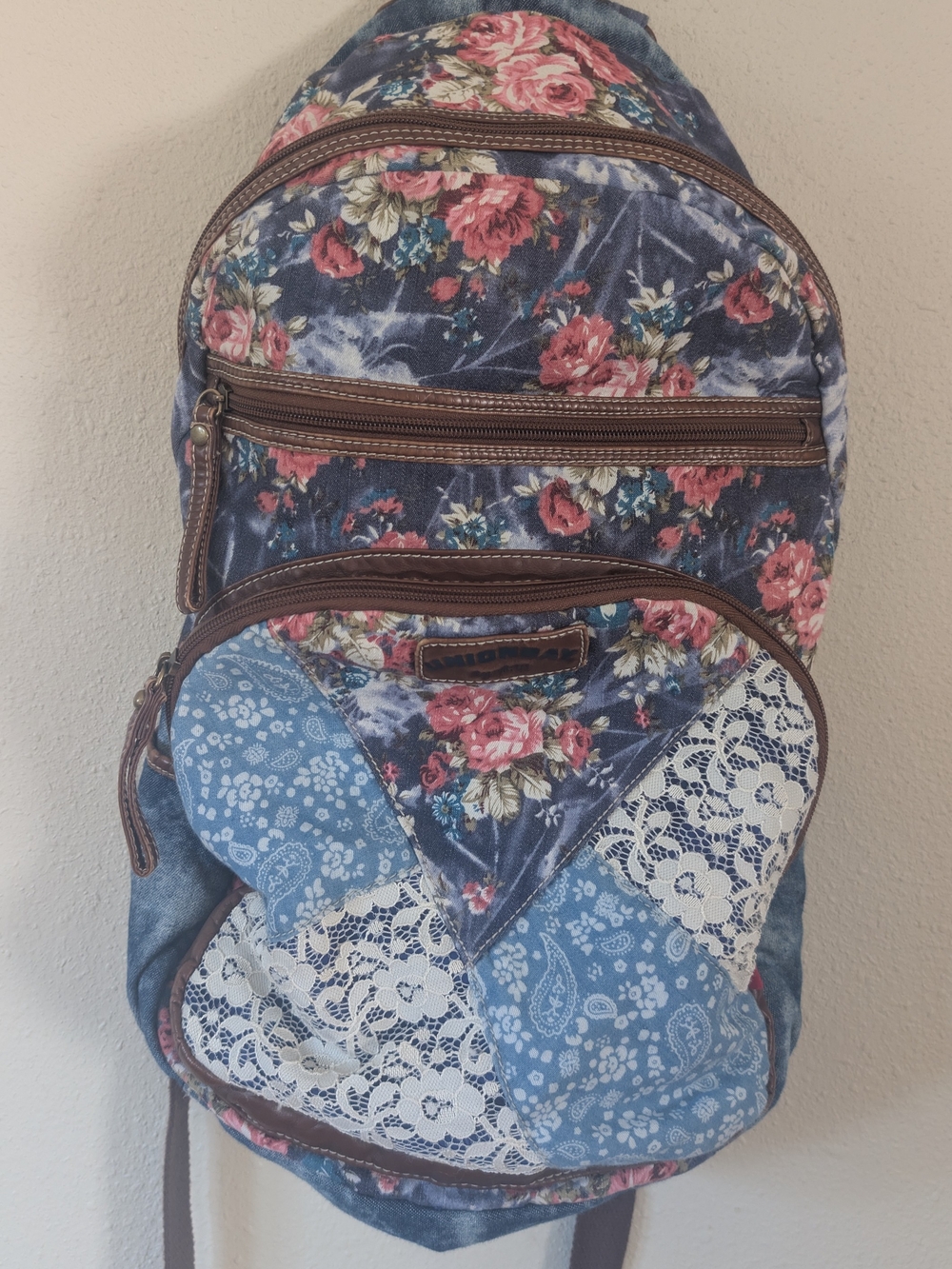 Unionbay Floral Patchwork Women's Backpack - Blue & Pink
